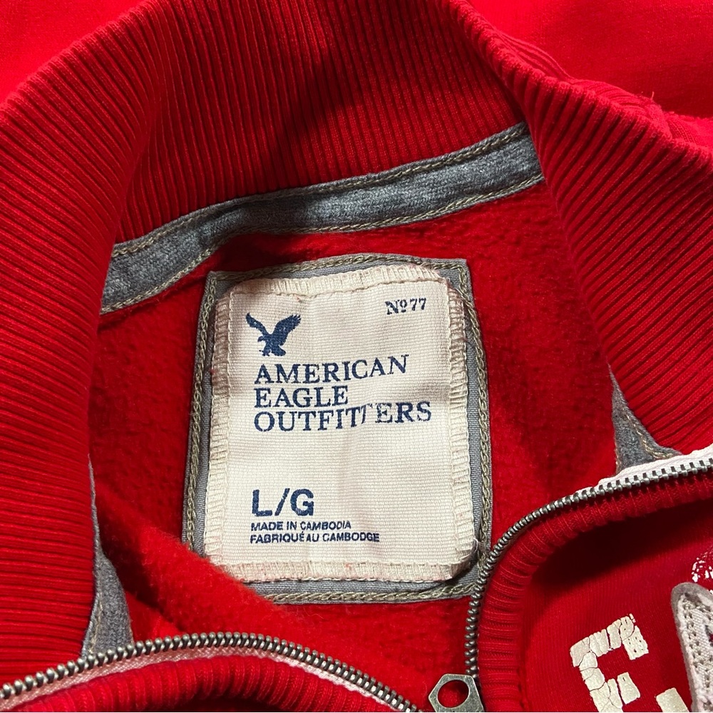 Men’s American Eagle Outfitters 1/4 Zip Red Sweatshirt Pullover - Large - Picture 9 of 10